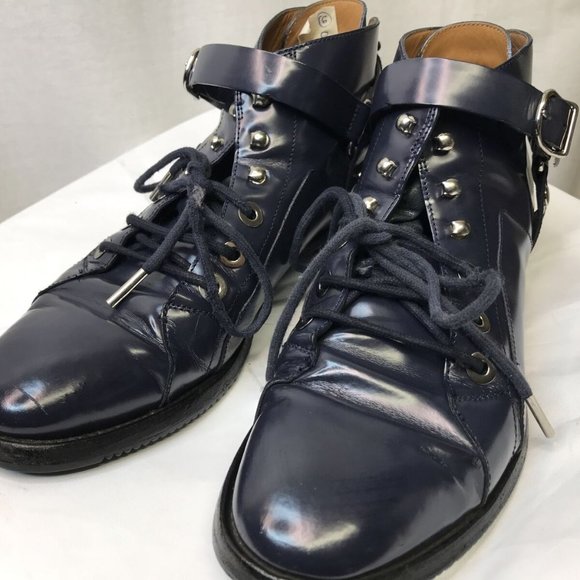 AUTHENTIC BALENCIAGA PARIS Balenciaga #326286 Blue Leather Men\'s Walker Boots 40 main image 6